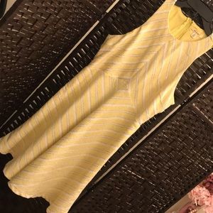 Yellow, white and gold dress